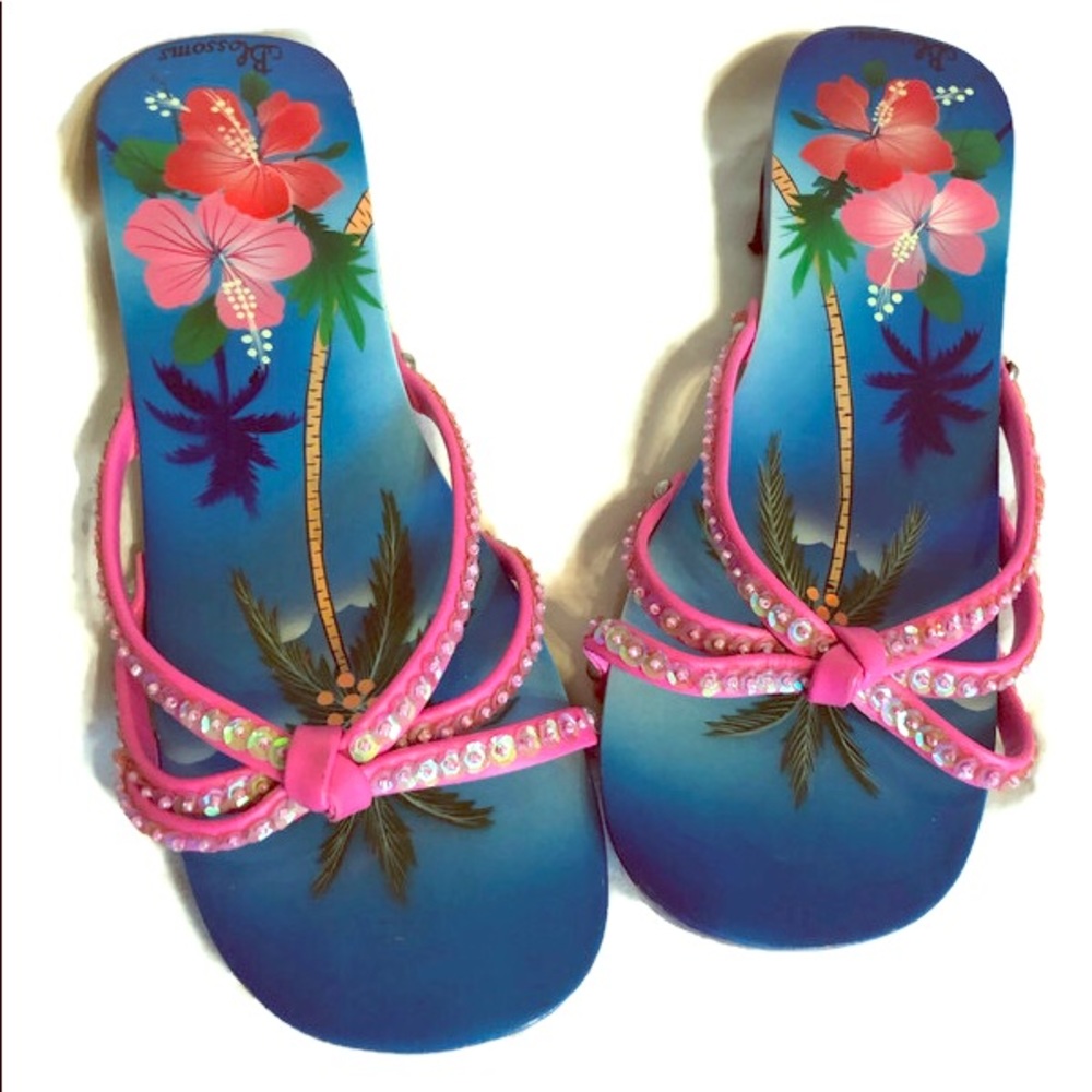 Blossoms Tropical Wooden Sandals